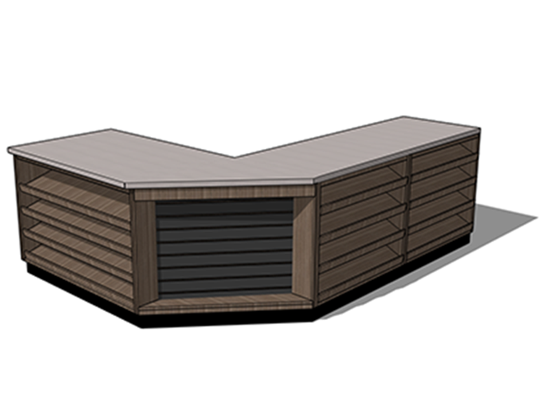 12' L-Shape 4'w Candy Front Counter