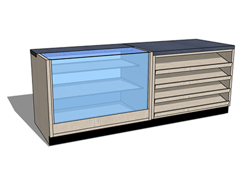 8' Straight 4'w Candy Front Counter