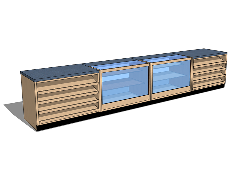 Straight config 14 4'w Candy Front Counter