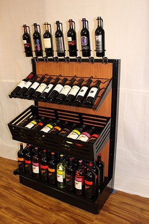 DisplayMax- Retail Wine Display holder cradle crate designed and installed by DisplayMax team.