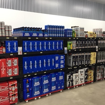 Beer Cave Shelving designed and installed by DisplayMax team