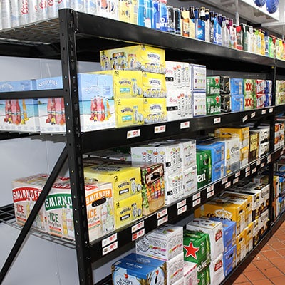 DIsplayMax- Walkin cooler wide span rack designed and installed by team.