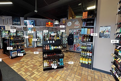 Liquor Store Setup- A retail display of Lozier Gondolas, designed and installed by DisplayMax team