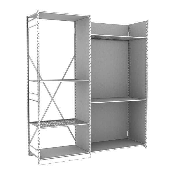 DisplayMax- Retail storage rack with adjustable shelving for inventory management.