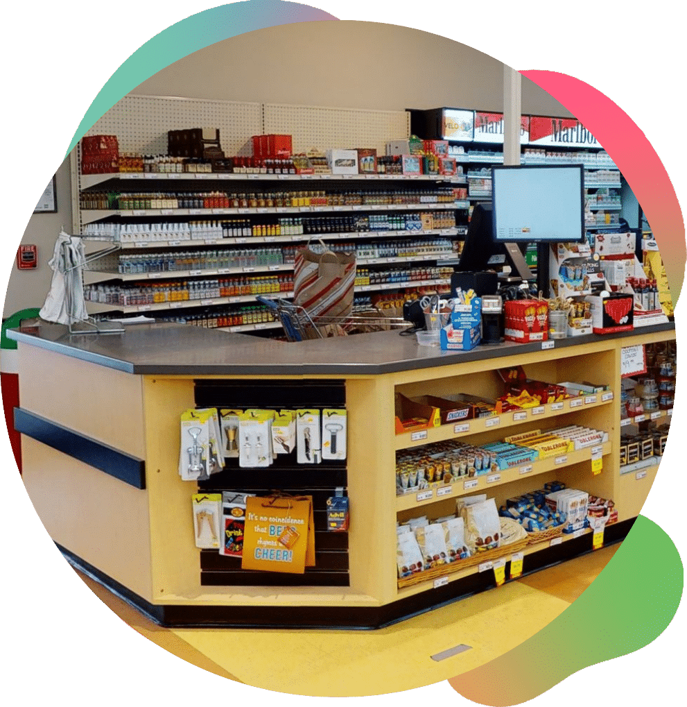 Sales counter designed and installed by DisplaxMax team member