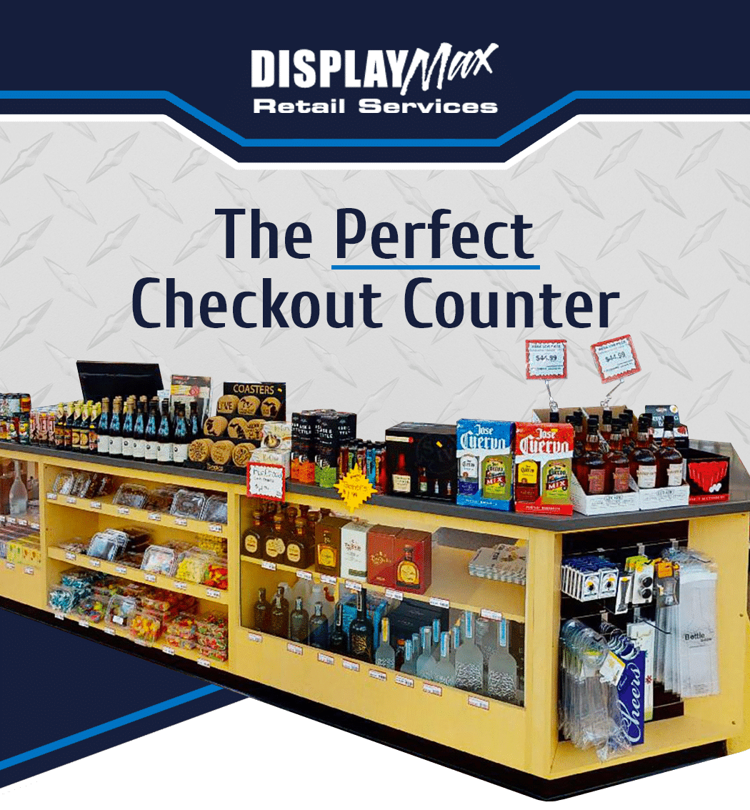 Checkout counter designed and setup by DisplayMax team members.