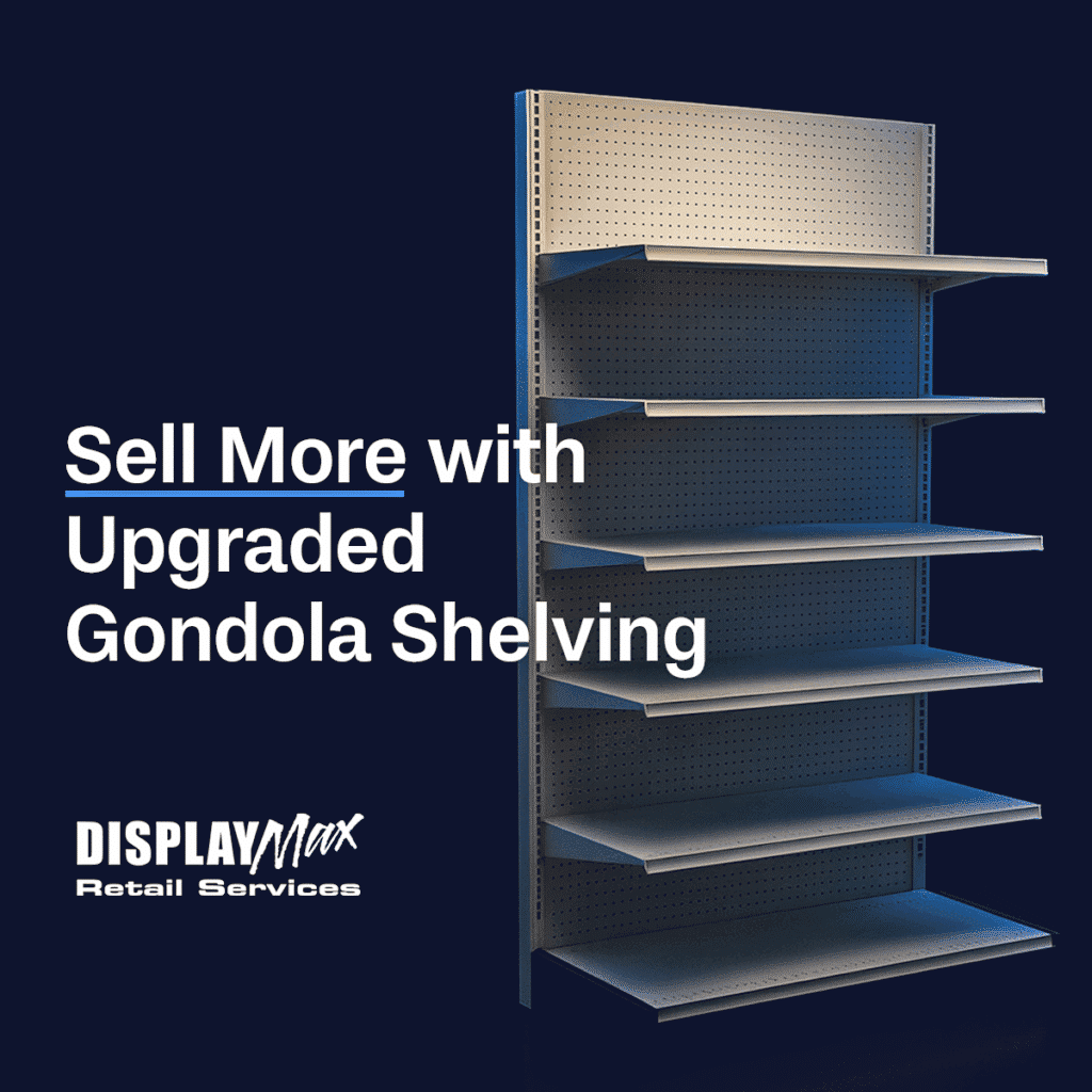 DisplayMax Gondola Shelving thin banner