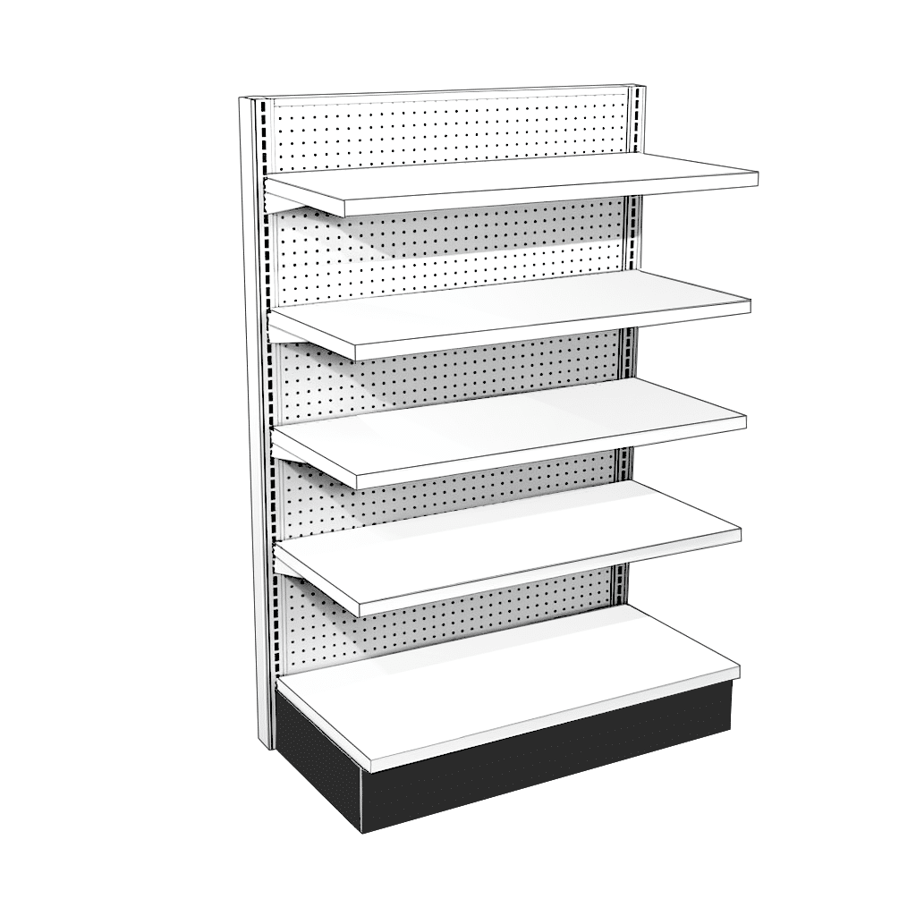 End cap gondola shelving designed by DisplayMax